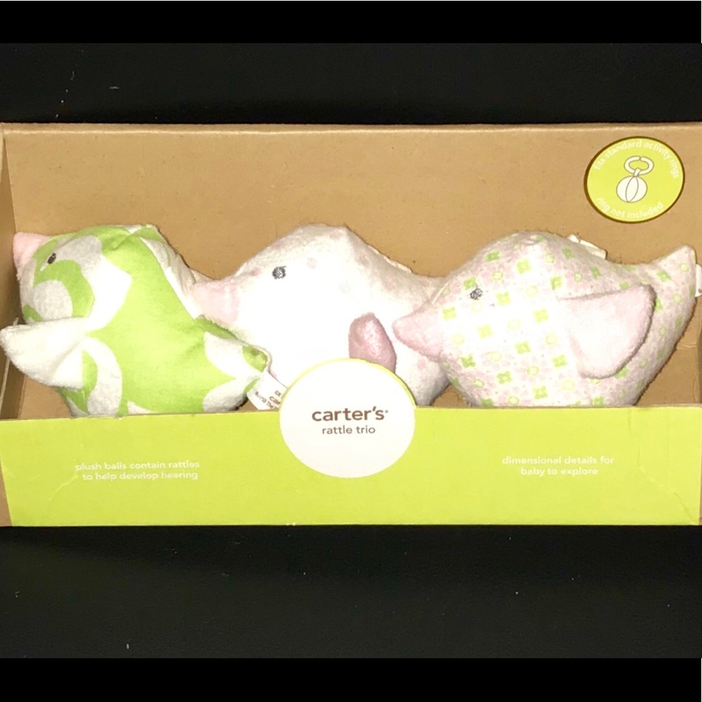 Carters Rattle Trio/3Pastel Baby Birds
